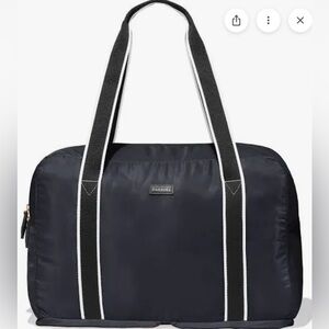 Paravel Fold Up Bag NAVY Blue w. Embroidered LNH